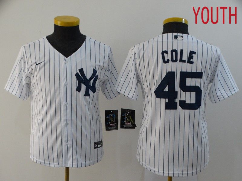 Youth New York Yankees 45 Cole White Game Nike MLB Jerseys